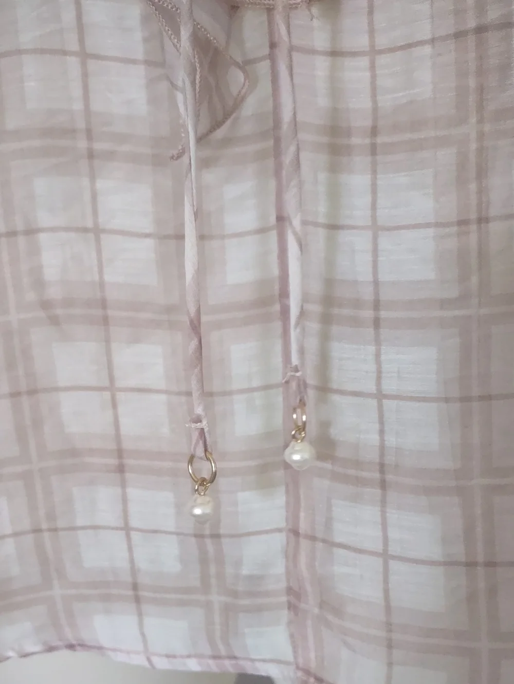 Zara Plaid Ruffled Blouse With Front Tie Detail Size MEDIUM